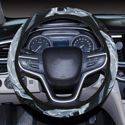Shark Print Pattern Steering Wheel Cover with Elastic Edge