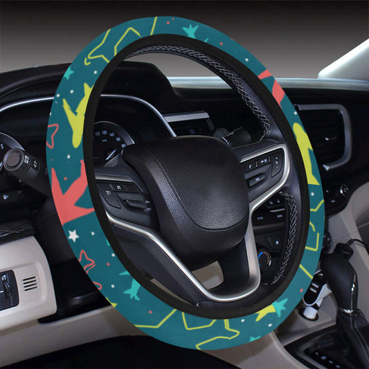 Airplane Pattern Print Design 05 Steering Wheel Cover with Elastic Edge