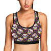 sugar skull Floral Pattern Sports Bra