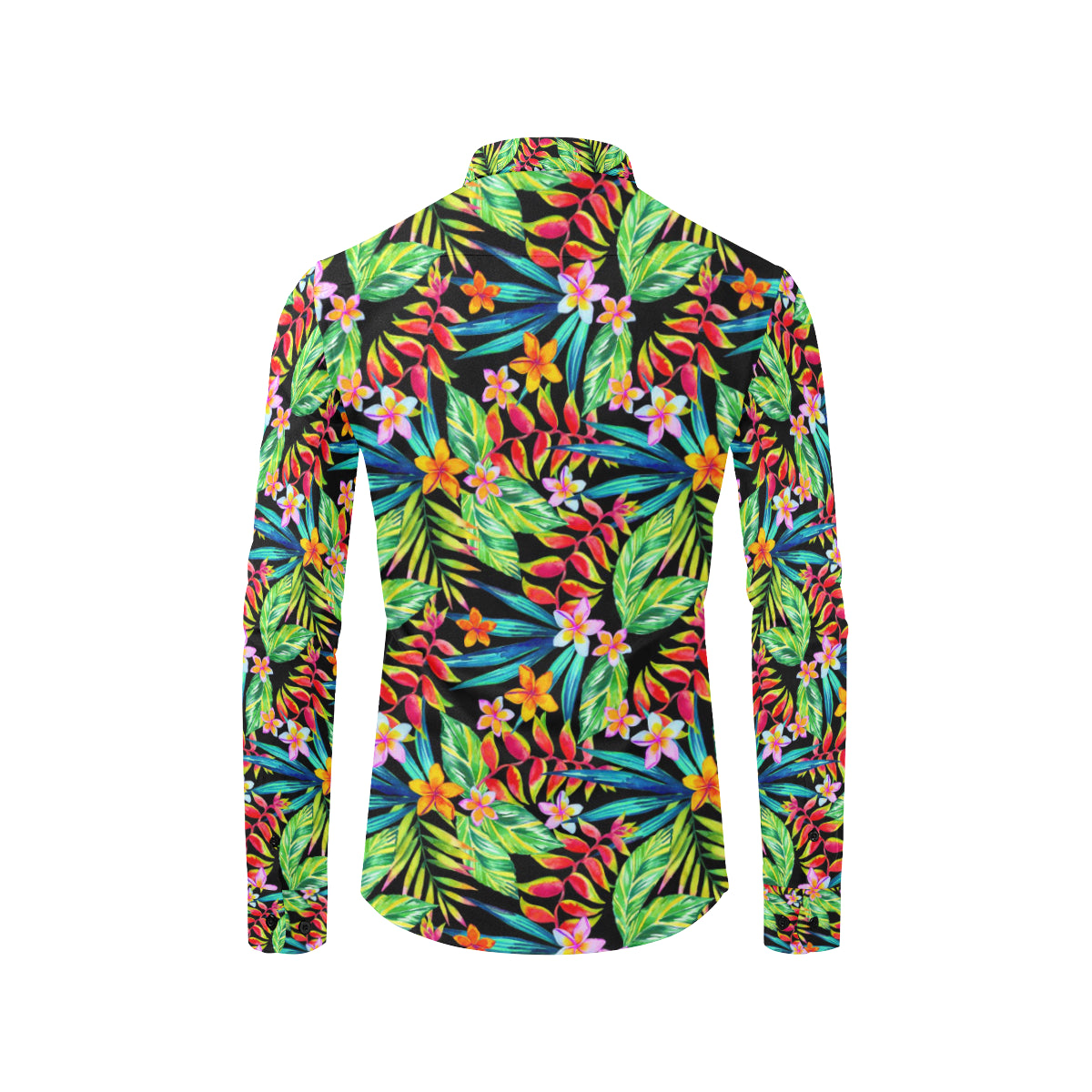 Heliconia Pattern Print Design HL09 Men's Long Sleeve Shirt