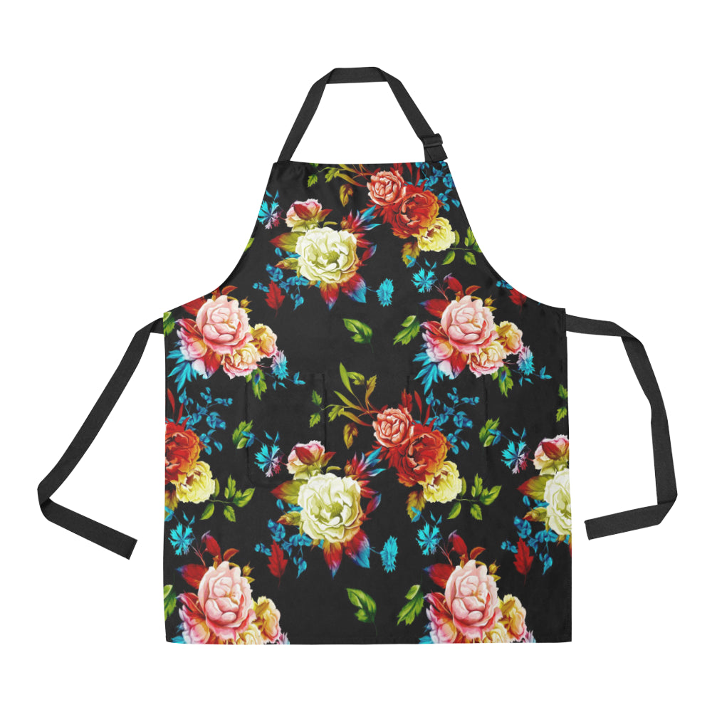 Peony Pattern Print Design PE07 Apron with Pocket