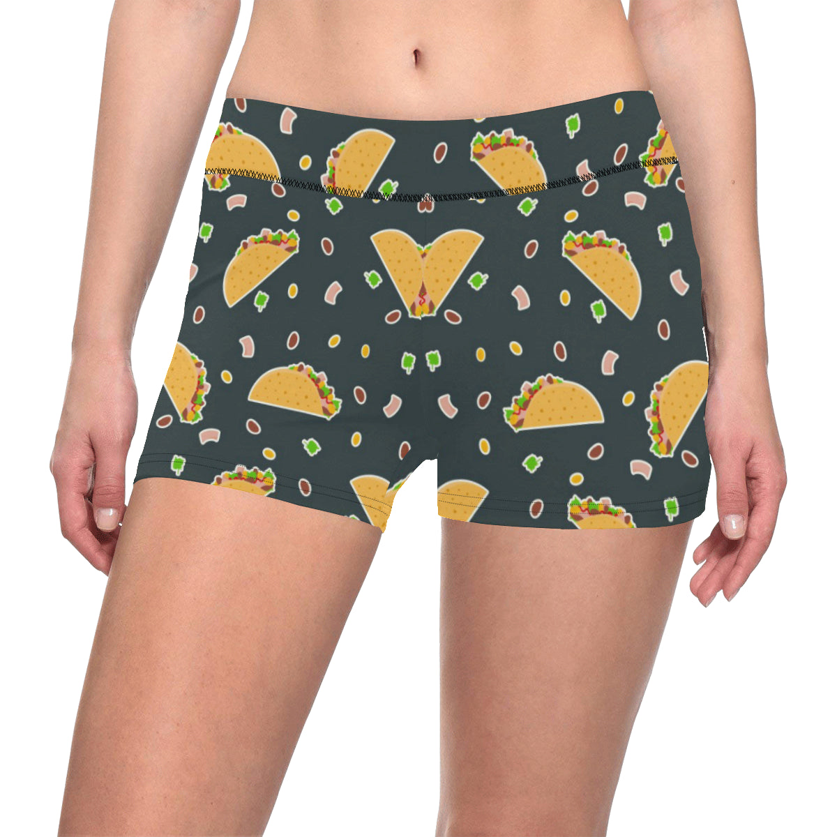 Taco Pattern Print Design TC02 Yoga Shorts