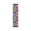 Neon Feather Pattern Print Design A02 Car Seat Belt Cover