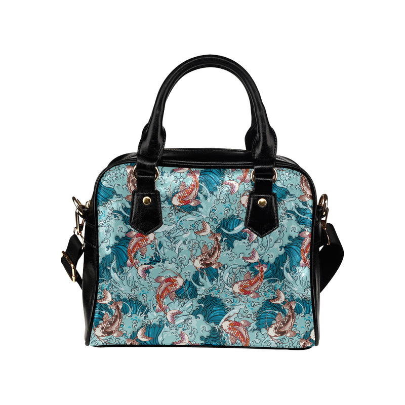 KOI Fish Pattern Print Design 05 Shoulder Handbag