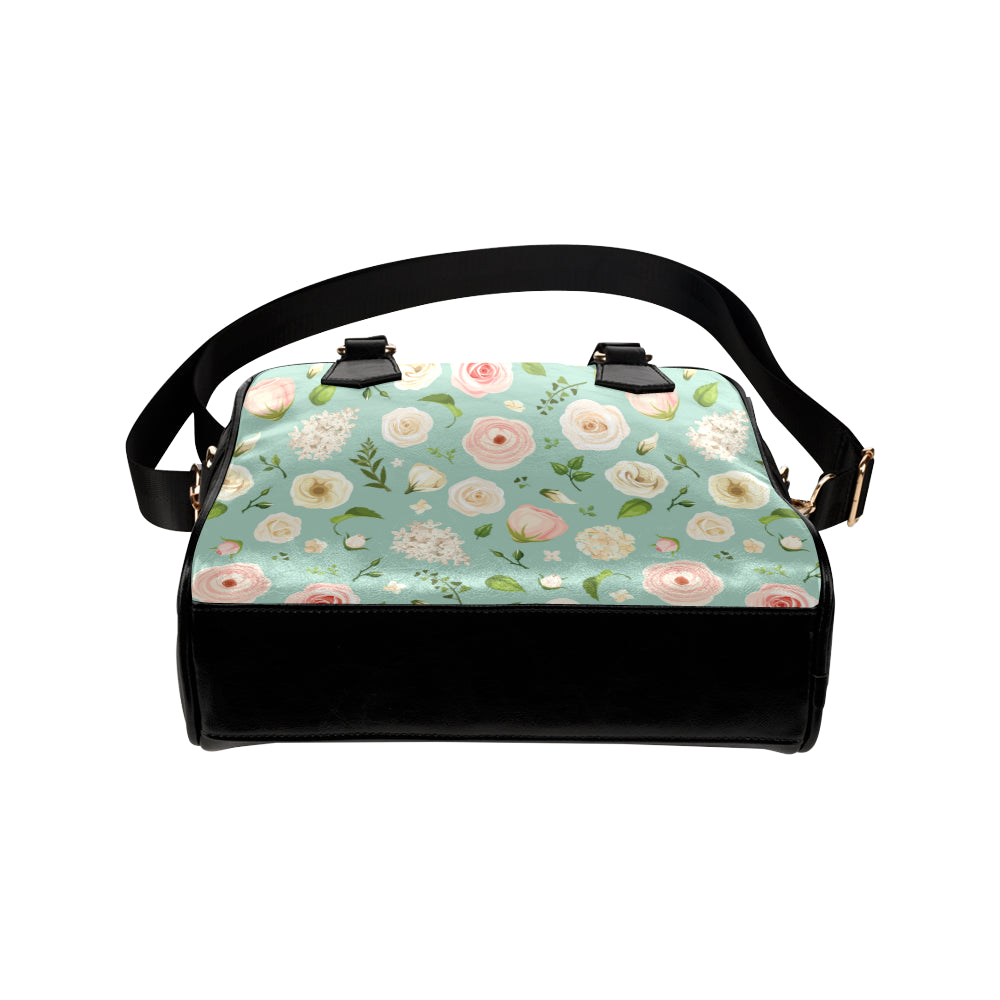 Lisianthus Pattern Print Design 01 Shoulder Handbag