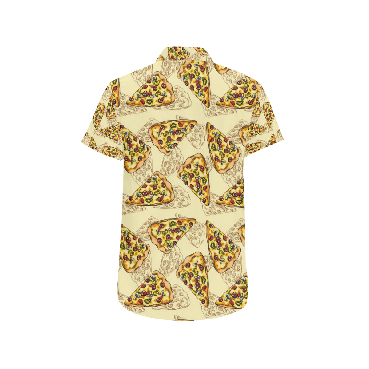 Pizza Pattern Print Design A01 Men's Short Sleeve Button Up Shirt