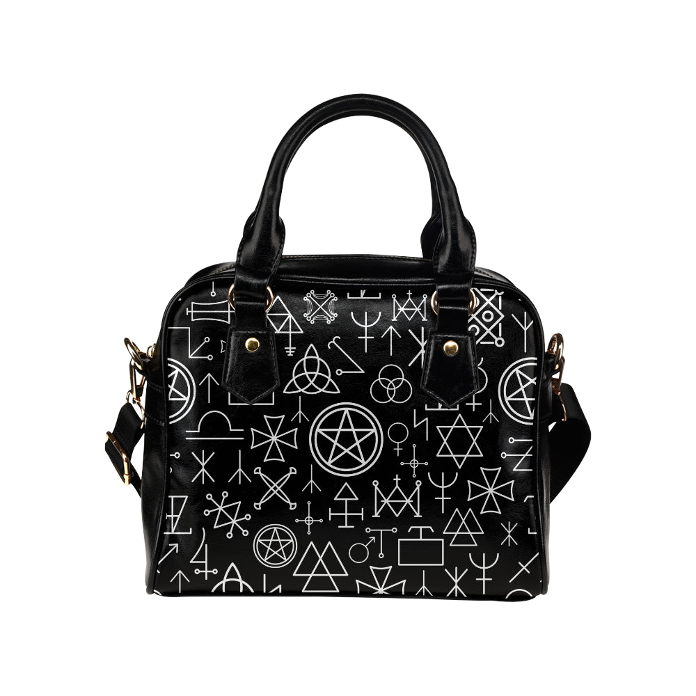 Pentagram Pattern Print Design A02 Shoulder Handbag