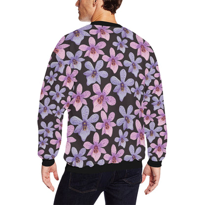 Orchid Pattern Print Design OR08 Men Long Sleeve Sweatshirt