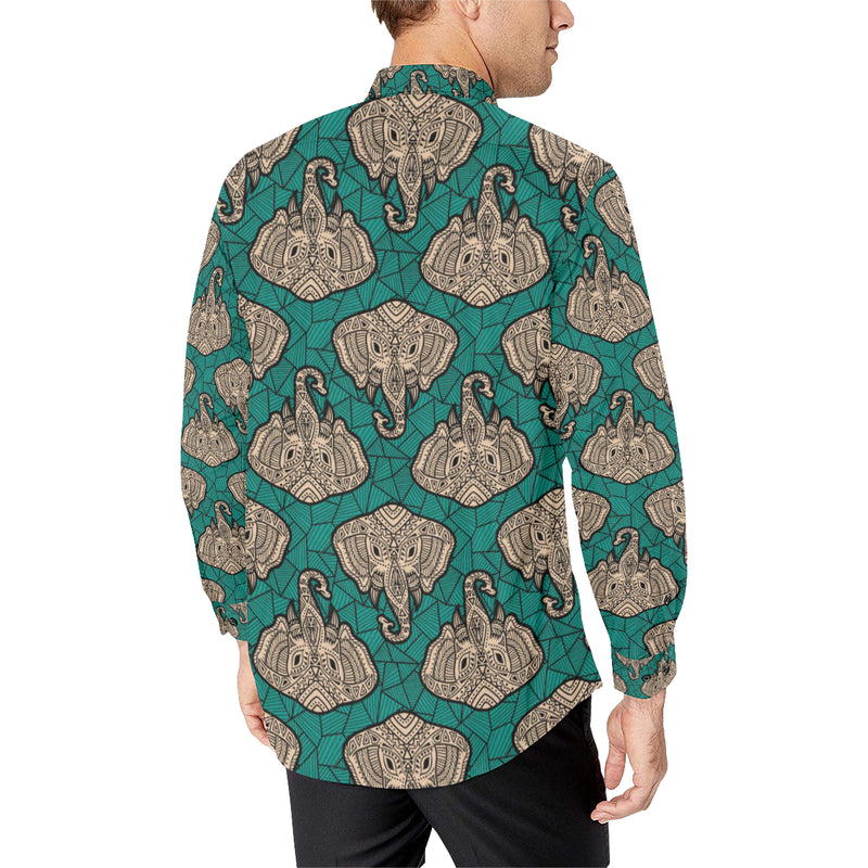 Boho Head Elephant Men's Long Sleeve Shirt