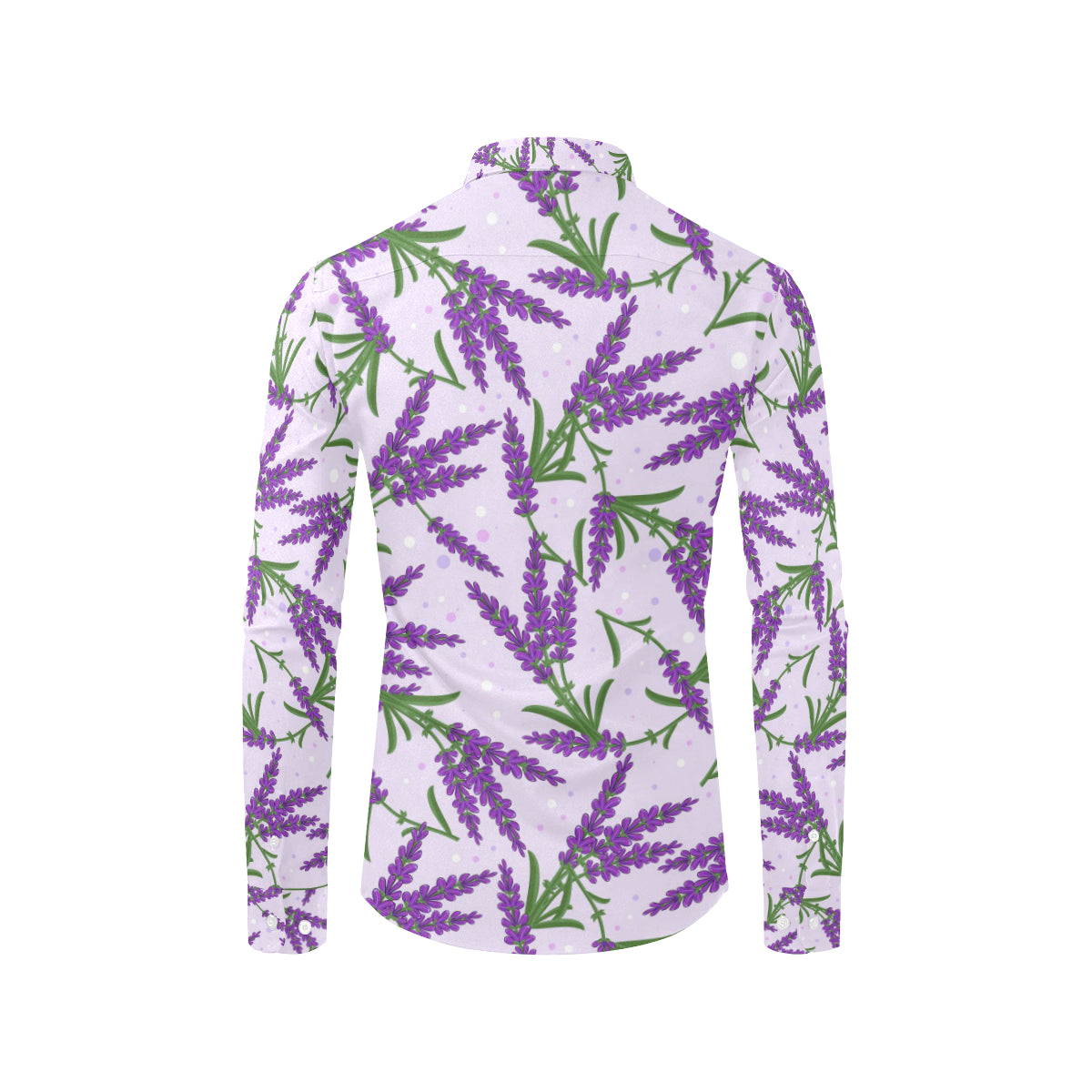 Lavender Pattern Print Design LV02 Men's Long Sleeve Shirt