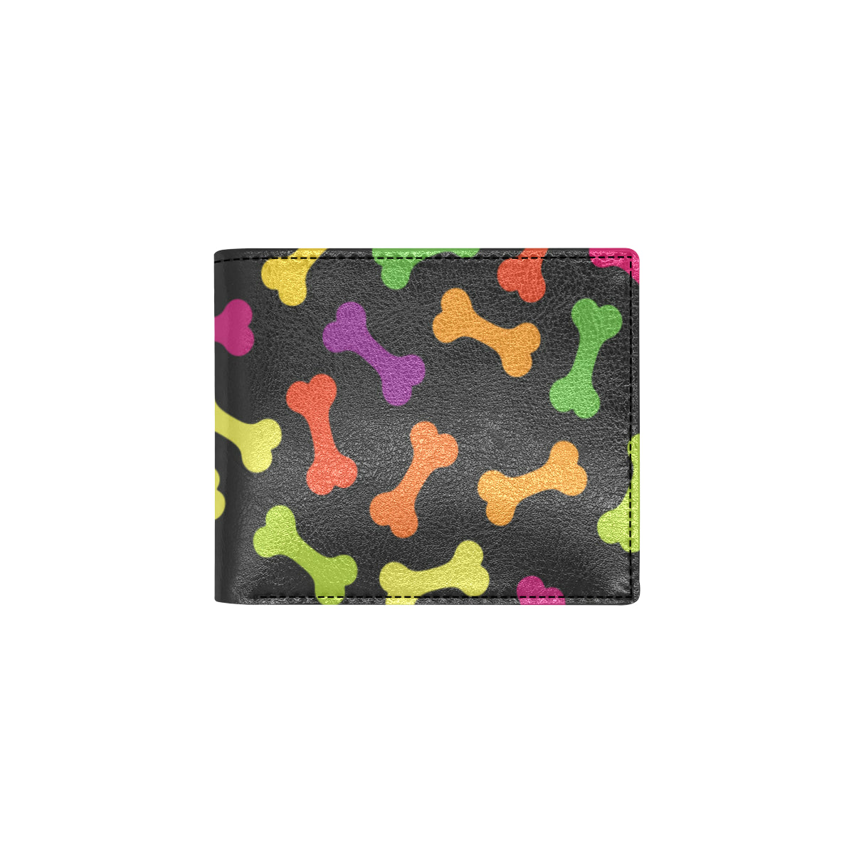 Dog Bone Neon Color Pattern Print Design 02 Men's ID Card Wallet