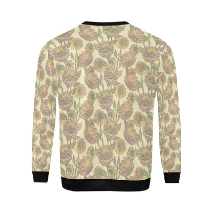 Dahlia Pattern Print Design DH09 Men Long Sleeve Sweatshirt