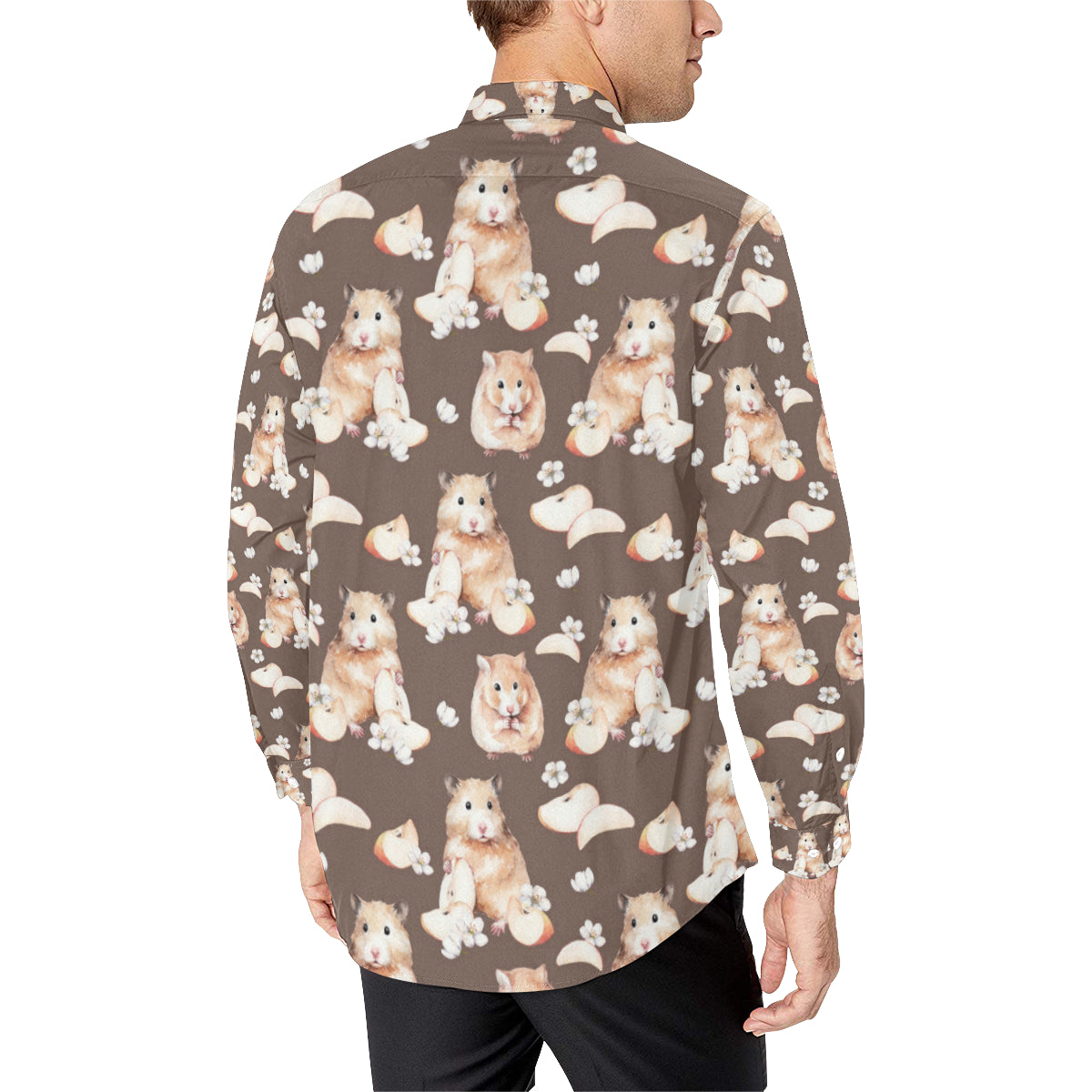 Hamster Pattern Print Design 03 Men's Long Sleeve Shirt