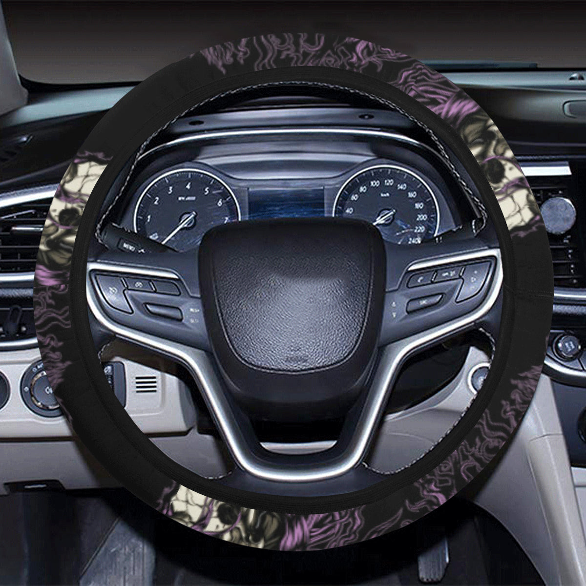Unicorn Skull head Steering Wheel Cover with Elastic Edge