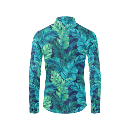 Banana Leaf Pattern Print Design BL05 Men's Long Sleeve Shirt