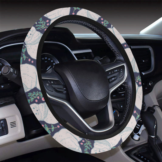 Cat Pattern Print Design 06 Steering Wheel Cover with Elastic Edge