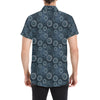 Sun Moon Tattoo Design Themed Print Men's Short Sleeve Button Up Shirt