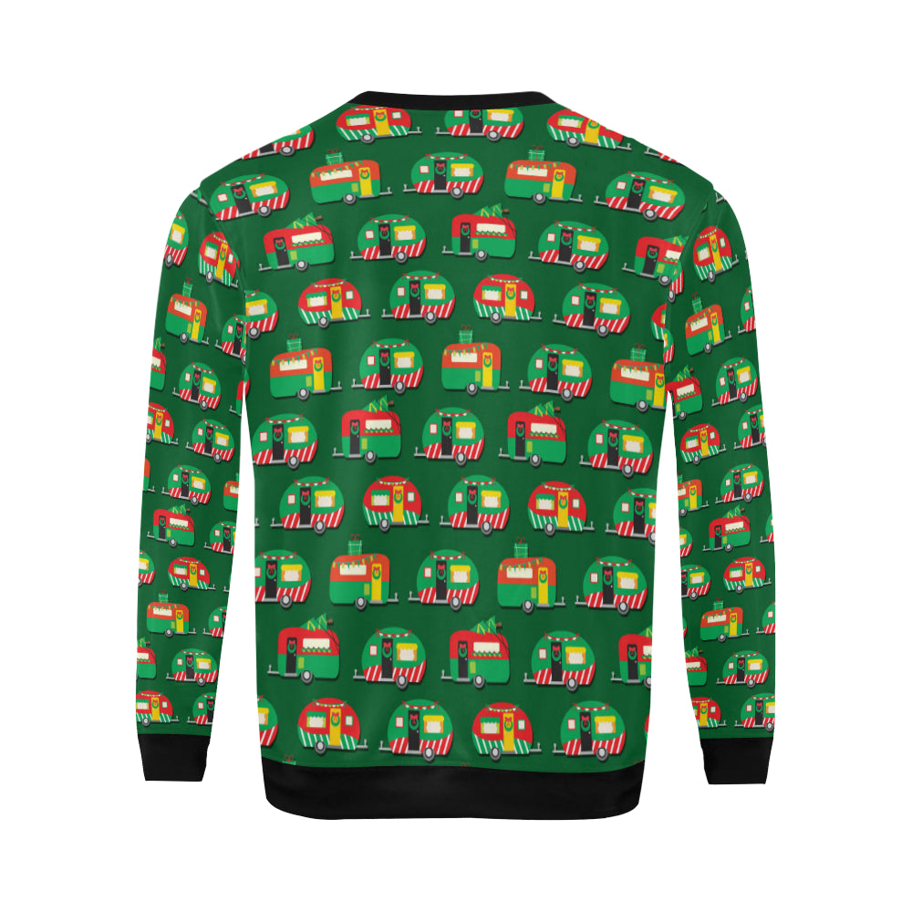 Camper Camping Christmas Themed Print Men Long Sleeve Sweatshirt