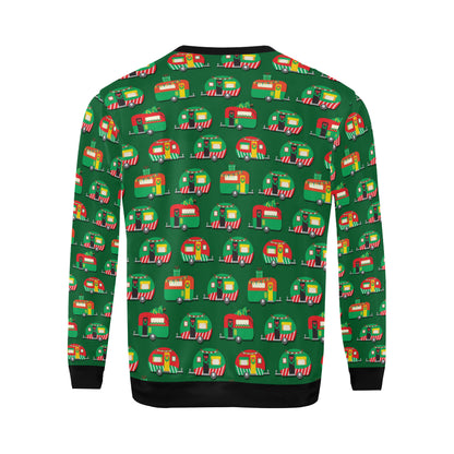 Camper Camping Christmas Themed Print Men Long Sleeve Sweatshirt