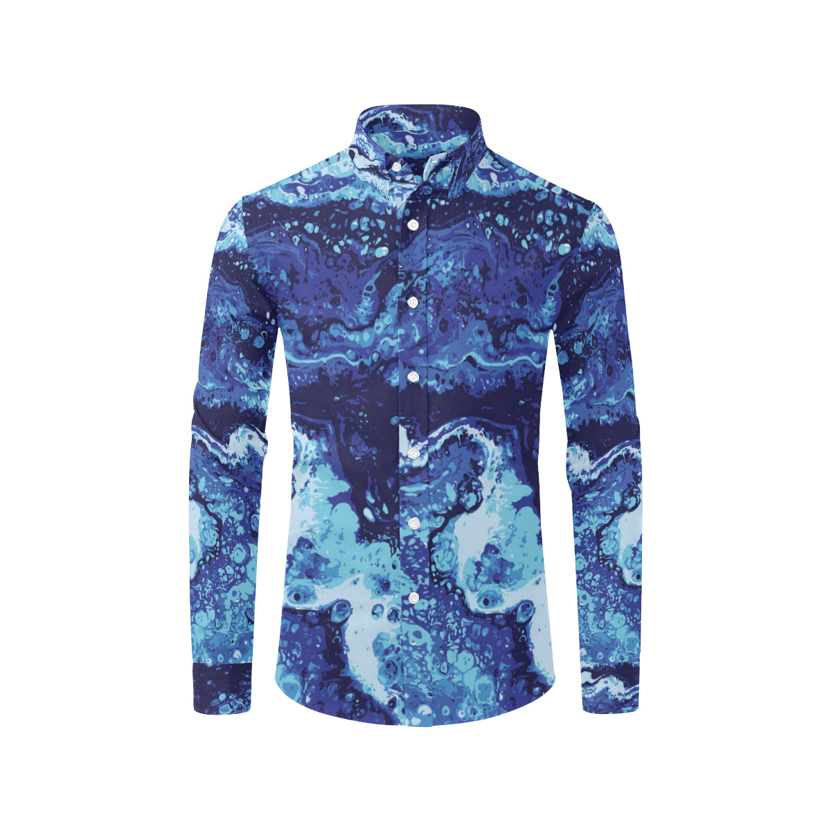 Ocean Liquid Pattern Print Design A03 Men's Long Sleeve Shirt