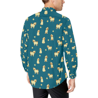 Pug Pattern Print Design A06 Men's Long Sleeve Shirt