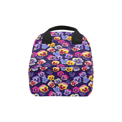 Pansy Pattern Print Design PS04 Insulated Lunch Bag