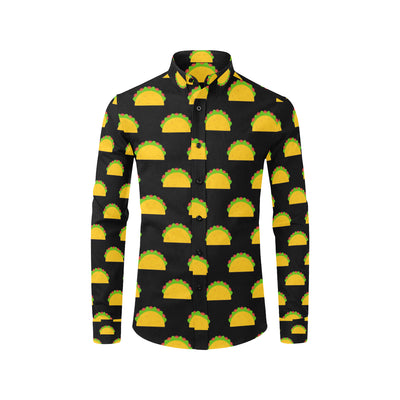 Taco Pattern Print Design TC06 Men's Long Sleeve Shirt