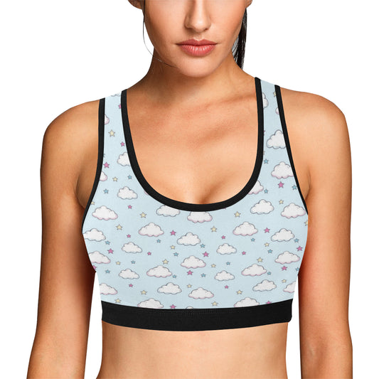 Cloud  Pattern Print Design 01 Sports Bra
