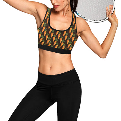 Carrot Pattern Print Design 06 Sports Bra