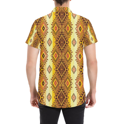 Native Pattern Print Design A09 Men's Short Sleeve Button Up Shirt