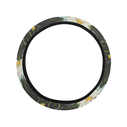 Daisy Pattern Print Design DS08 Steering Wheel Cover with Elastic Edge