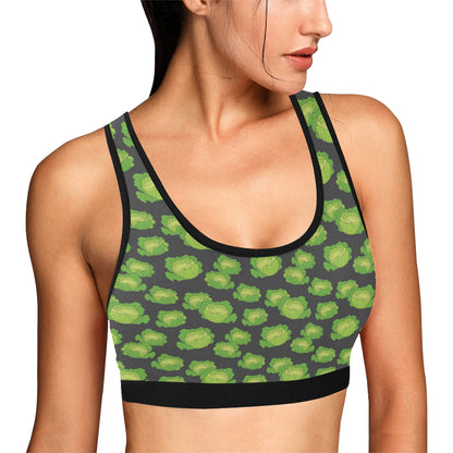 Cabbage Pattern Print Design 01 Sports Bra