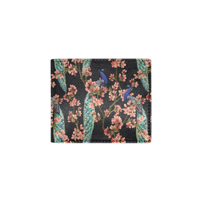 Peacock Pattern Print Design A01 Men's ID Card Wallet