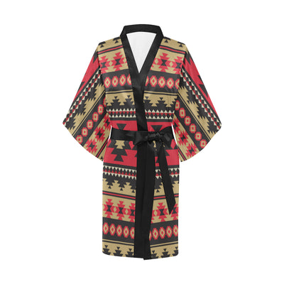 Navajo Pattern Print Design A04 Women's Short Kimono