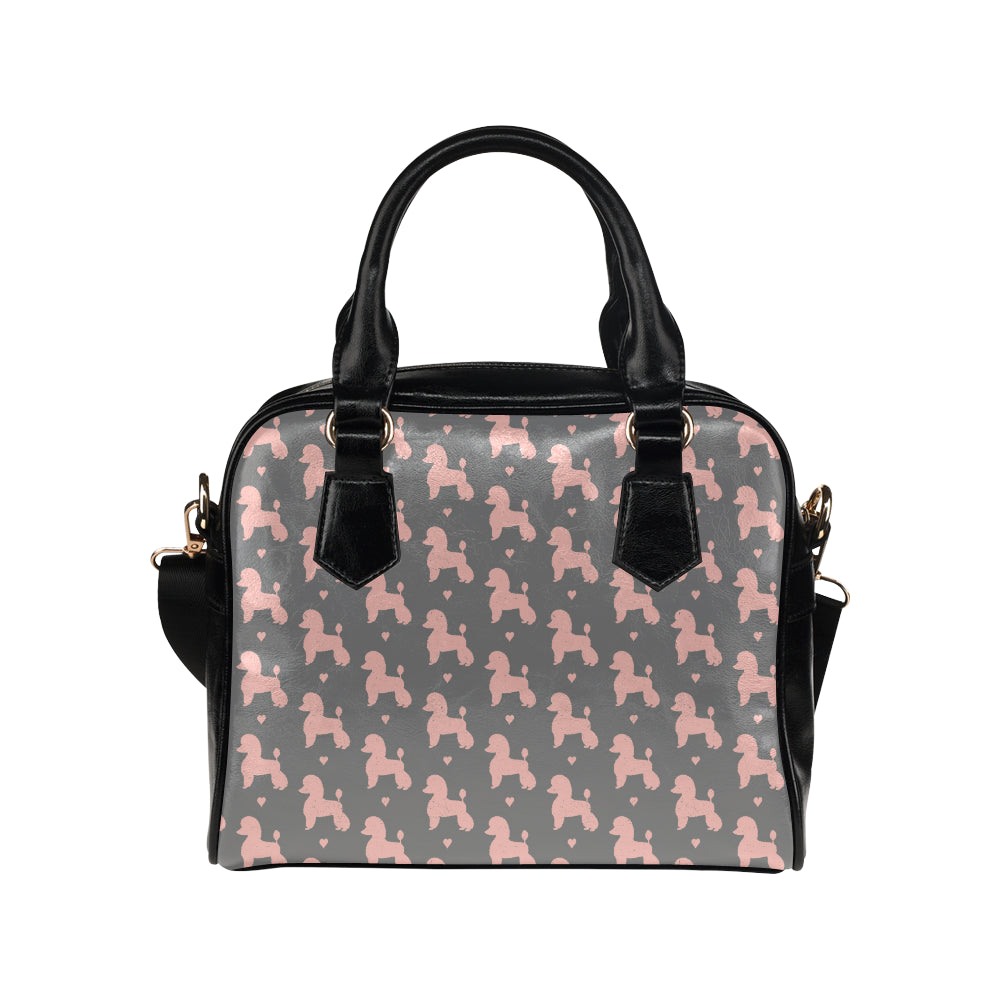 Poodle Pattern Print Design A02 Shoulder Handbag