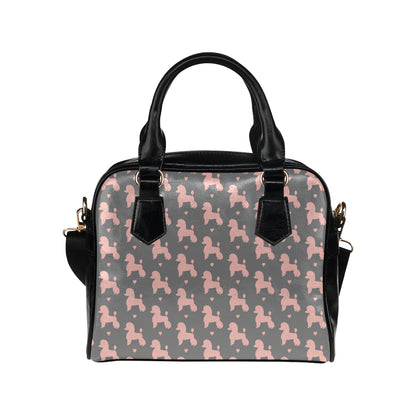 Poodle Pattern Print Design A02 Shoulder Handbag