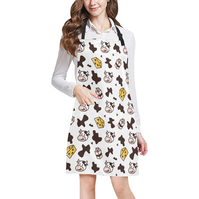 Cow Pattern Print Design 06 Apron with Pocket
