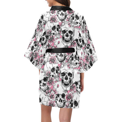 Cherry Blossom Pattern Print Design CB03 Women Kimono Robe