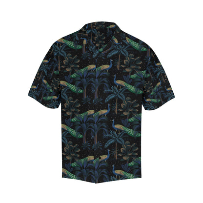 Rainforest Peacock Pattern Print Design A04 Men's Hawaiian Shirt
