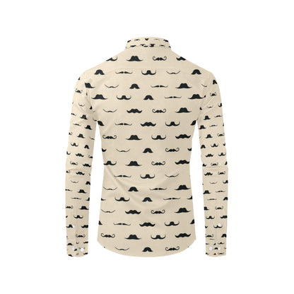 Mustache Pattern Print Design A03 Men's Long Sleeve Shirt