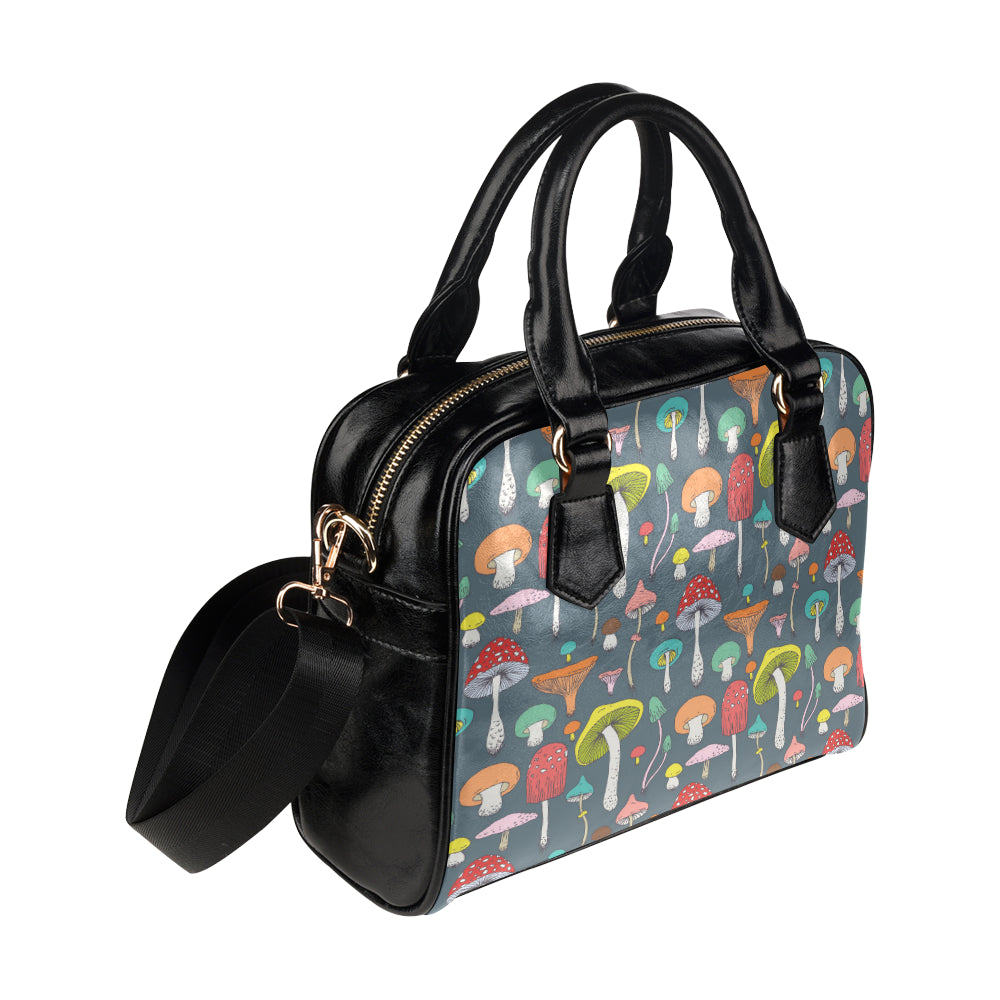 Mushroom Pattern Print Design A03 Shoulder Handbag
