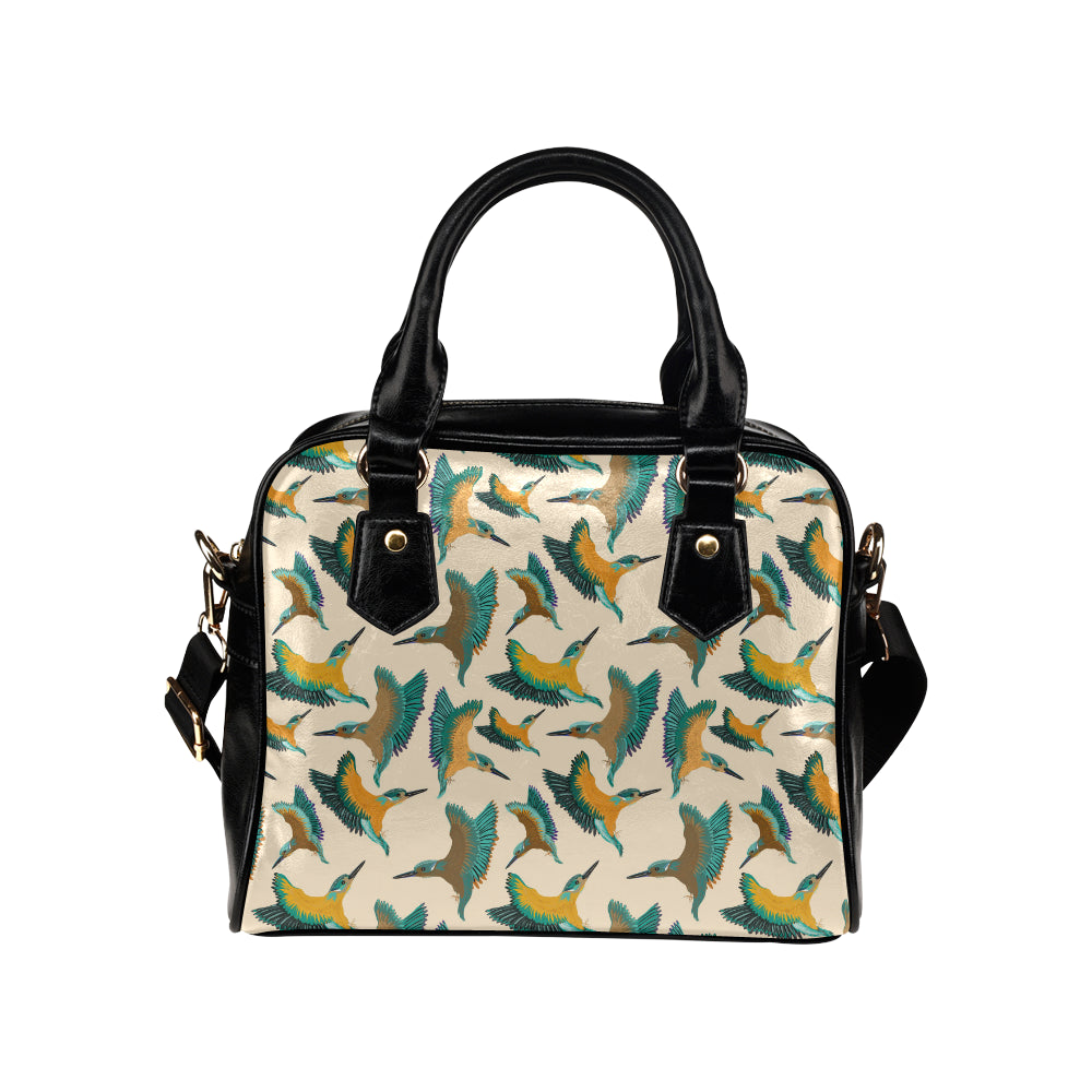 Kingfisher Pattern Print Design 02 Shoulder Handbag