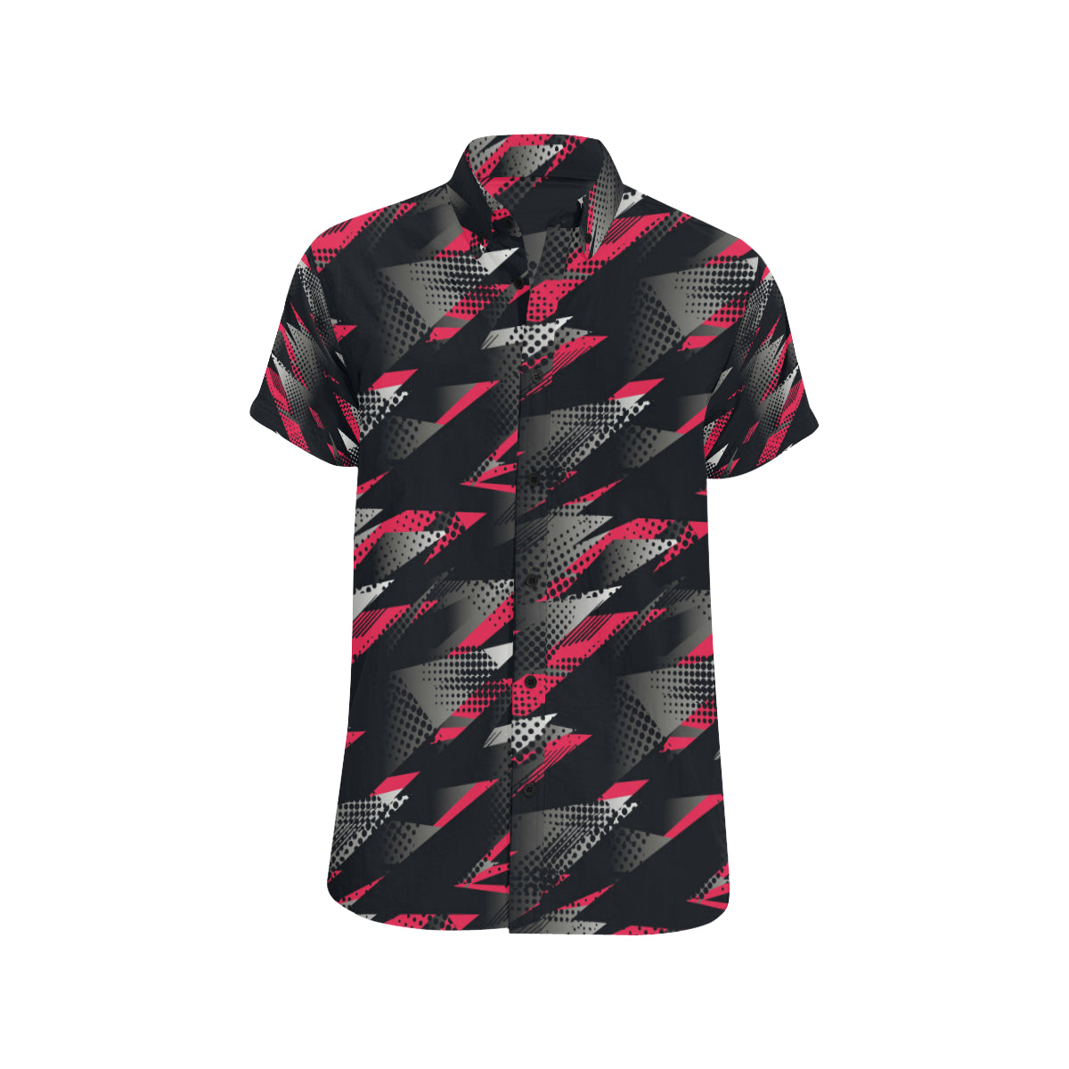 Racing Style Pattern Print Design A04 Men's Short Sleeve Button Up Shirt
