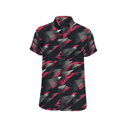 Racing Style Pattern Print Design A04 Men's Short Sleeve Button Up Shirt