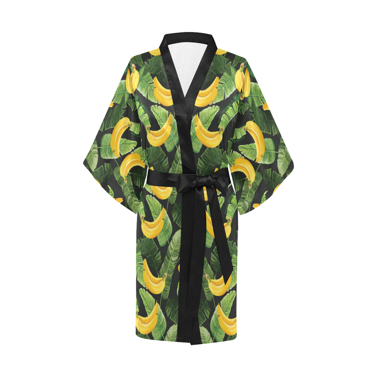 Banana Pattern Print Design BA01 Women's Short Kimono