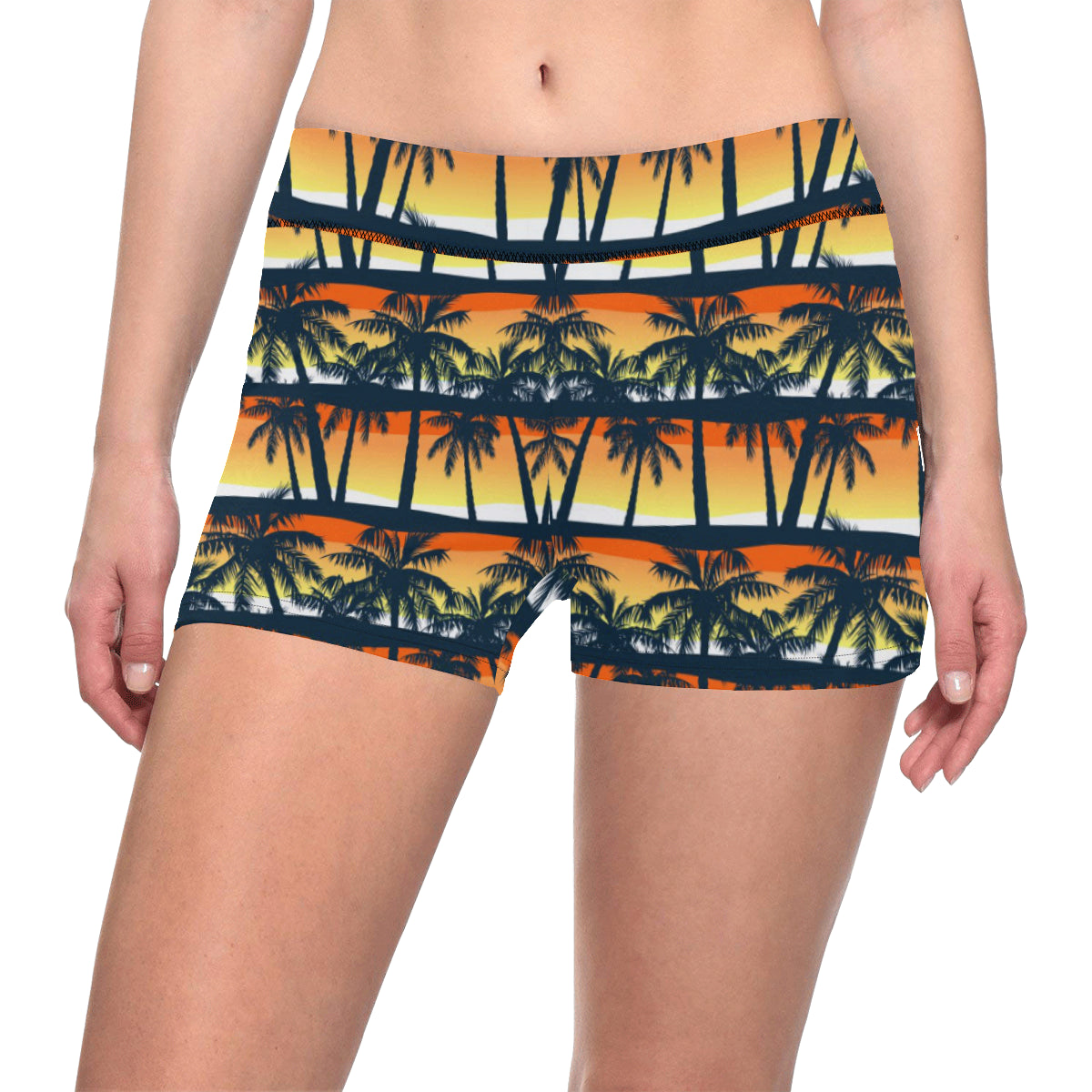 Palm Tree Pattern Print Design PT011 Yoga Shorts