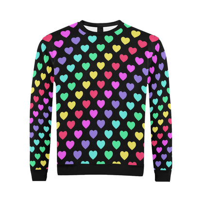 Heart Rainbow Pattern Print Design HE02 Men Long Sleeve Sweatshirt