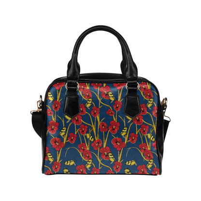 Pansy Pattern Print Design A01 Shoulder Handbag