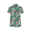 Bird Of Paradise Pattern Print Design BOP01 Men's Short Sleeve Button Up Shirt