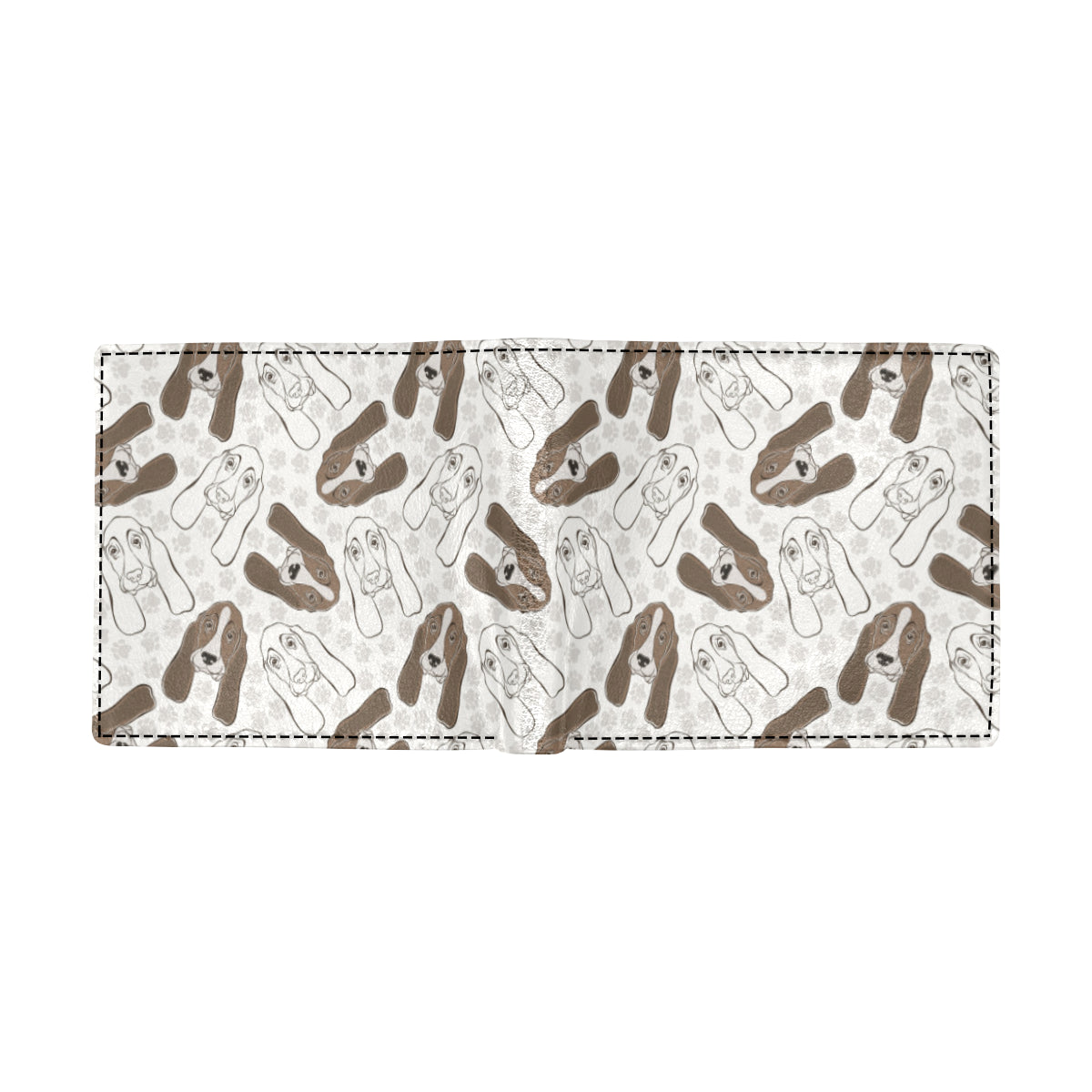Basset Hound Pattern Print Design 01 Men's ID Card Wallet